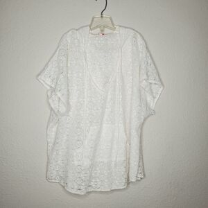 VICTORIA'S SECRET cream lace Caftan cover up top size XS